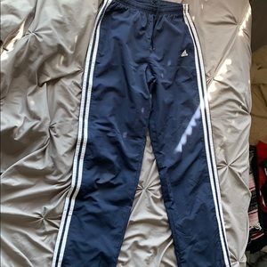 Navy blue adidas track pants